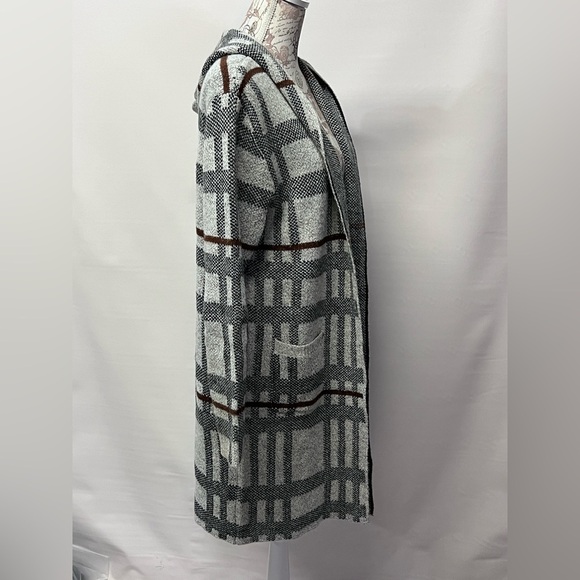 🛍️MONTEAU Black and gray hooded duster cardigan size L. - Picture 7 of 12